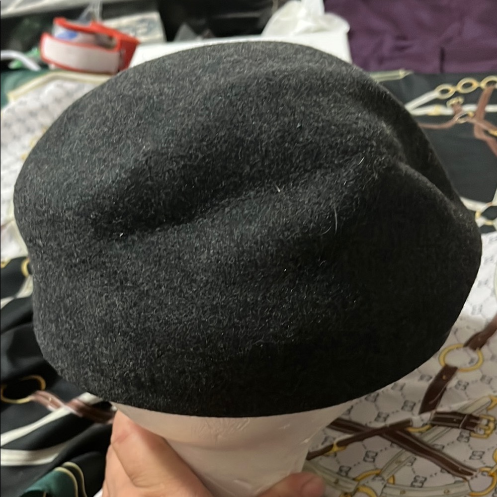 Gray Wool-Blend Flat Cap Hat - image 5
